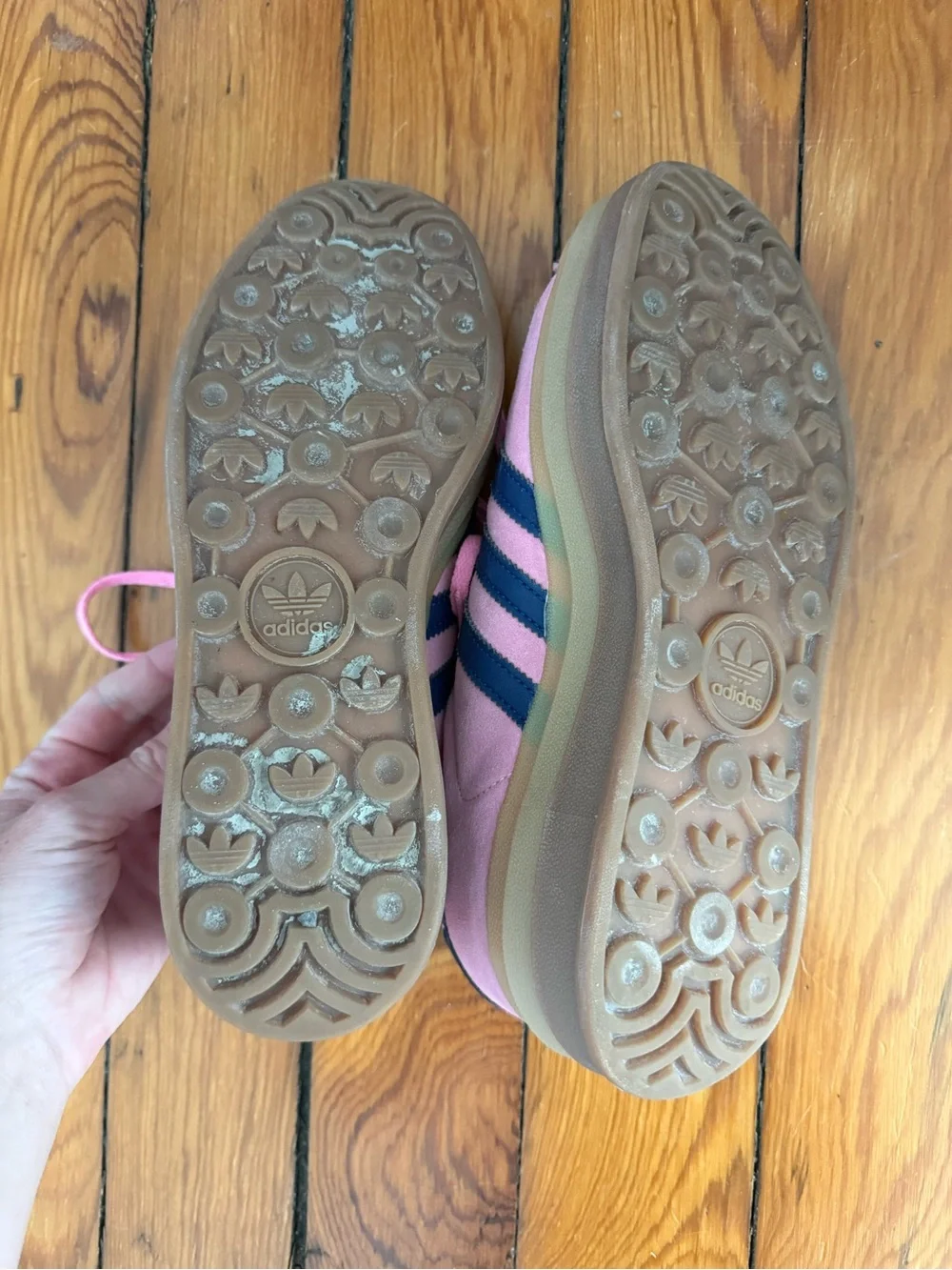adidas Pink Gazelle Sneakers with Navy Stripes